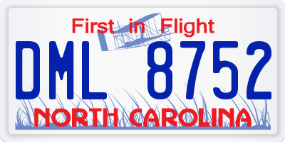 NC license plate DML8752