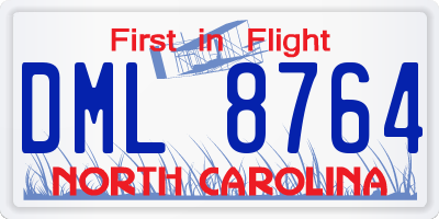NC license plate DML8764