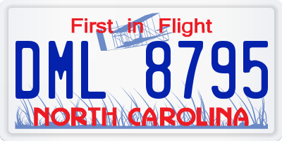 NC license plate DML8795