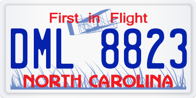 NC license plate DML8823