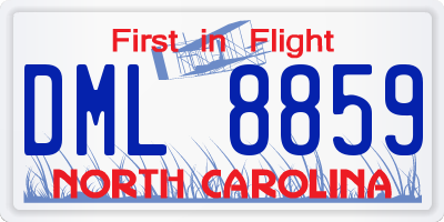 NC license plate DML8859