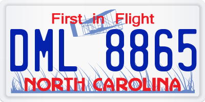 NC license plate DML8865