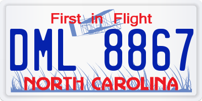 NC license plate DML8867