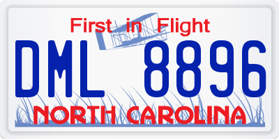 NC license plate DML8896