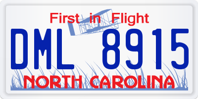 NC license plate DML8915
