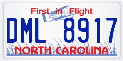 NC license plate DML8917