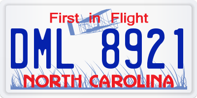 NC license plate DML8921