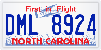 NC license plate DML8924