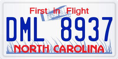 NC license plate DML8937