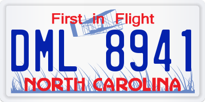 NC license plate DML8941