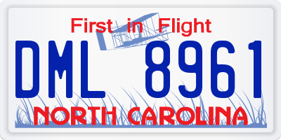 NC license plate DML8961