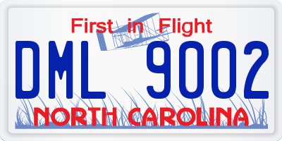 NC license plate DML9002
