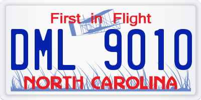 NC license plate DML9010