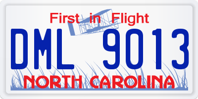 NC license plate DML9013