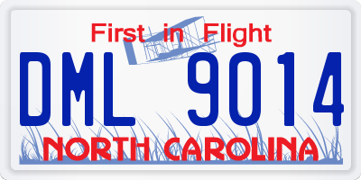 NC license plate DML9014
