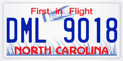 NC license plate DML9018