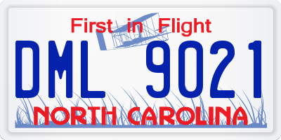 NC license plate DML9021