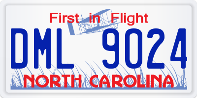 NC license plate DML9024