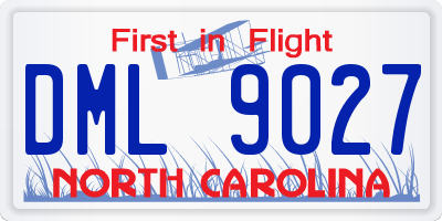 NC license plate DML9027