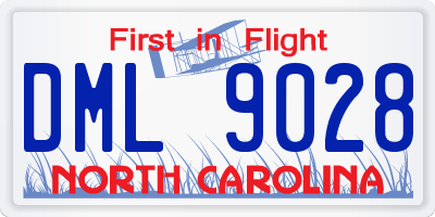 NC license plate DML9028