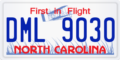 NC license plate DML9030