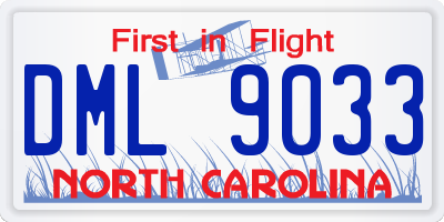 NC license plate DML9033