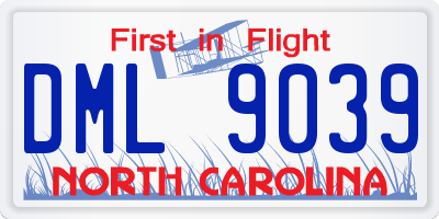 NC license plate DML9039
