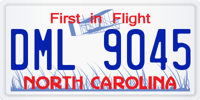 NC license plate DML9045