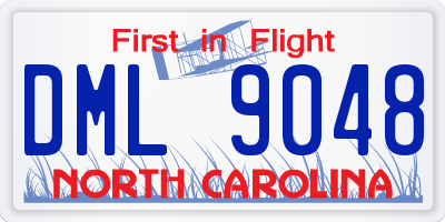 NC license plate DML9048