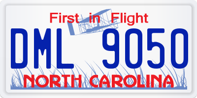 NC license plate DML9050