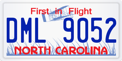 NC license plate DML9052