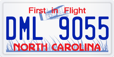 NC license plate DML9055