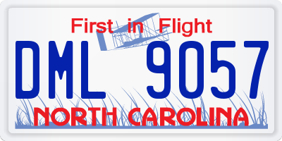 NC license plate DML9057