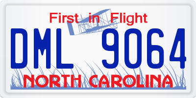 NC license plate DML9064