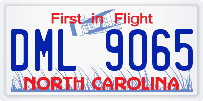 NC license plate DML9065