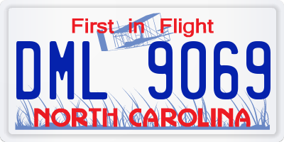 NC license plate DML9069
