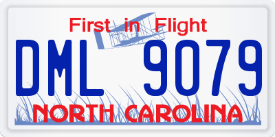 NC license plate DML9079