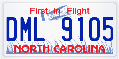 NC license plate DML9105