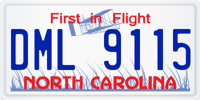NC license plate DML9115