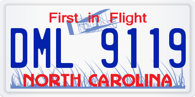 NC license plate DML9119
