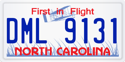 NC license plate DML9131