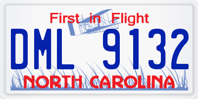 NC license plate DML9132
