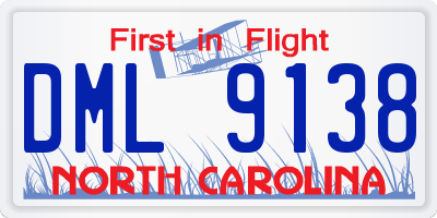 NC license plate DML9138