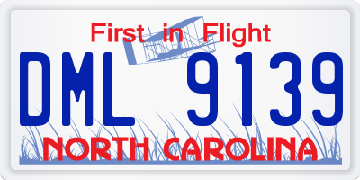 NC license plate DML9139