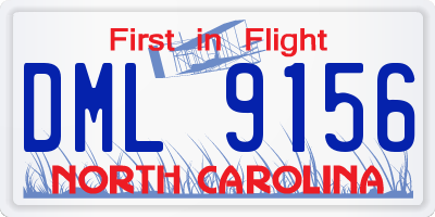 NC license plate DML9156