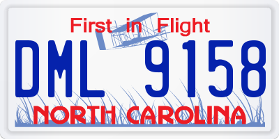 NC license plate DML9158