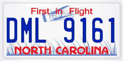 NC license plate DML9161