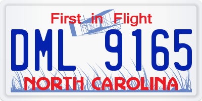 NC license plate DML9165