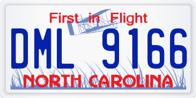NC license plate DML9166