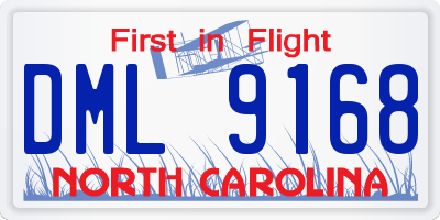 NC license plate DML9168